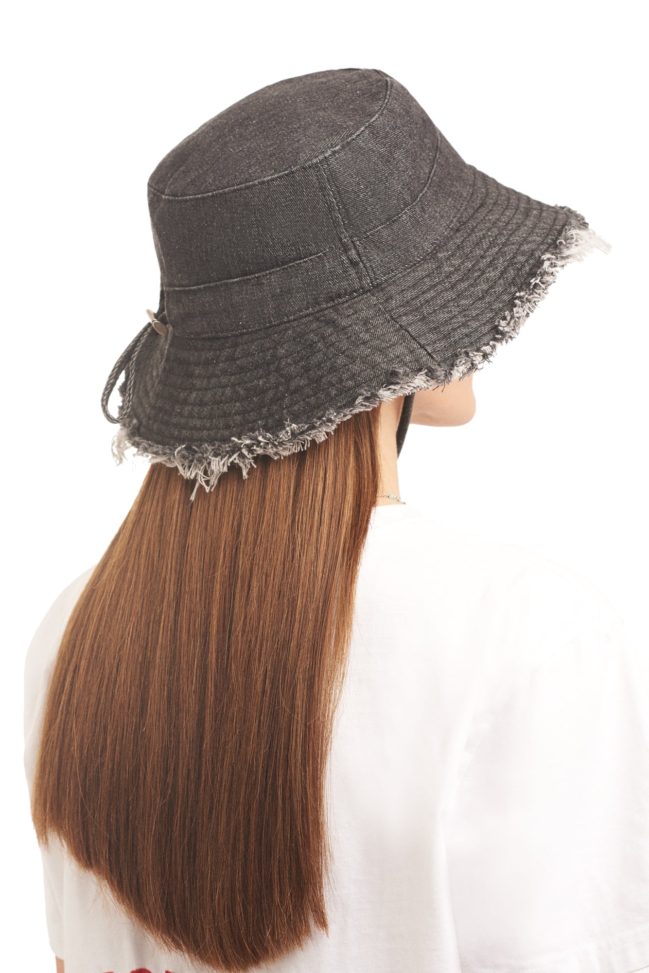Black denim bucket hat