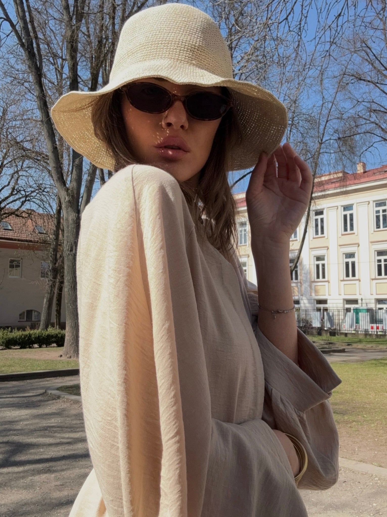 Raffia skrybėlė